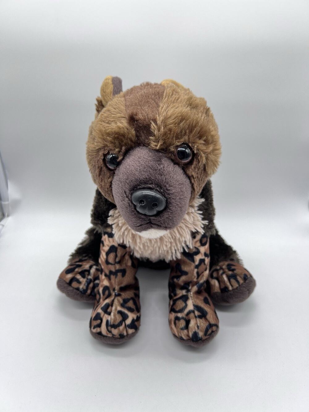 Wild Republic Stuffed Plush Sitting African Wild Dog Pup Animal Toy 10”